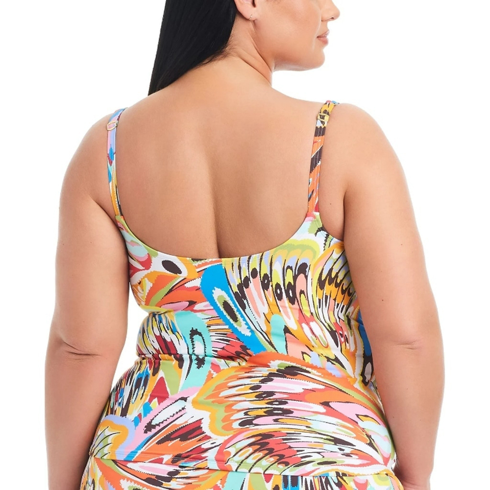 Bleu by Rod Beattie Plus Size Women's 20W Colorfully Printed Tankini Top NWT - Picture 2 of 8